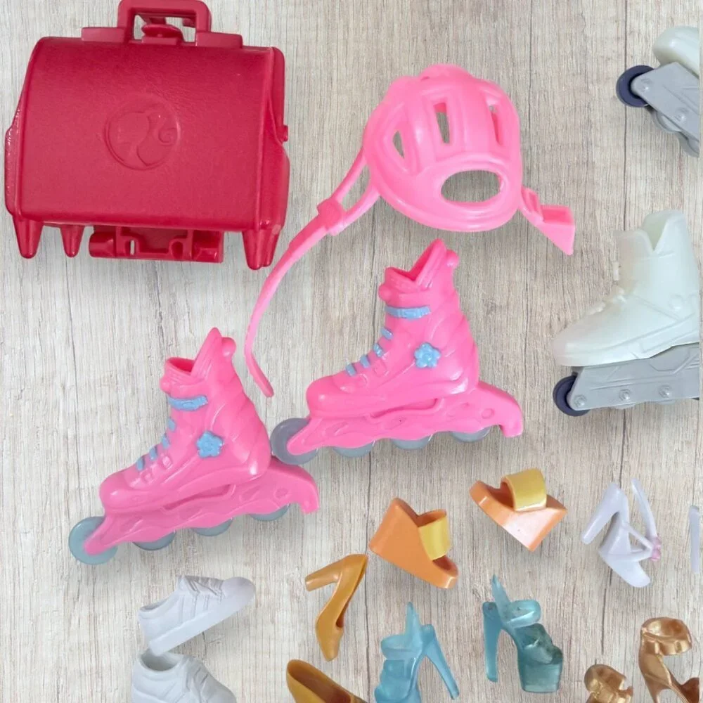 Barbie Shoes Accessories Lot Bags Roller Skates Boots Heels Fashion Doll Mix